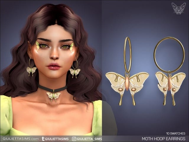 moth-hoop-earrings,-stud-earrings-and-choker-by-giulietta