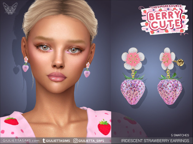 iridescent-strawberry-flower-earrings-for-adults-and-kids&nbsp;-by-giulietta