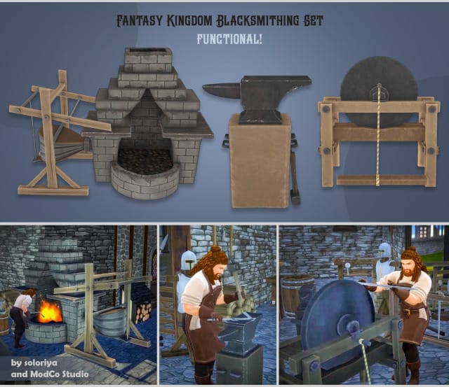 fantasy-kingdom-blacksmithing-set-(functional)-sims-4.-by-soloriya