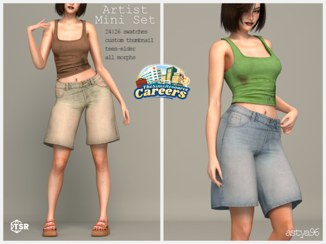 artist-tank-top-&-denim-shorts-by-astya96